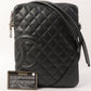 Chanel Around 2005 Made Cambon Shoulder Bag Black