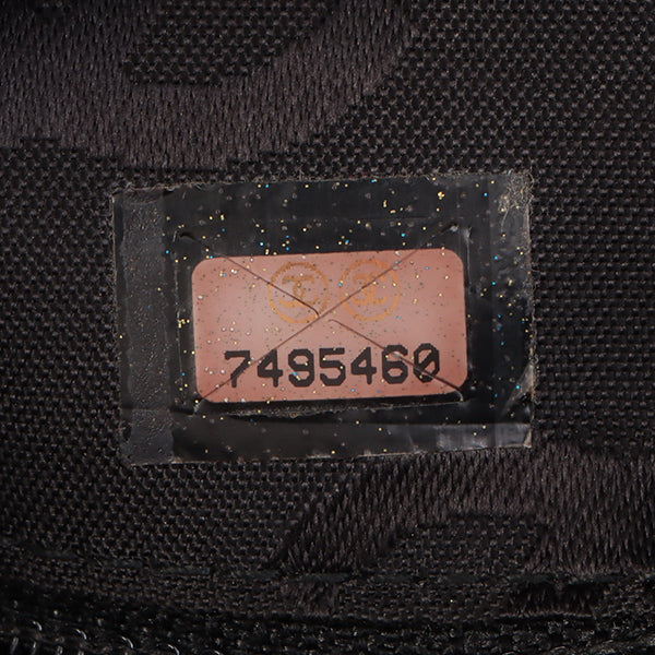 Chanel Around 2002 Made Chocobar Logo Embossed Chain Shoulder Bag Black