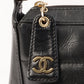 Chanel Around 2002 Made Chocobar Logo Embossed Chain Shoulder Bag Black