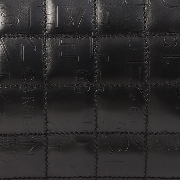 Chanel Around 2002 Made Chocobar Logo Embossed Chain Shoulder Bag Black