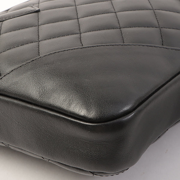 Chanel Around 2005 Made Cambon Shoulder Bag Black