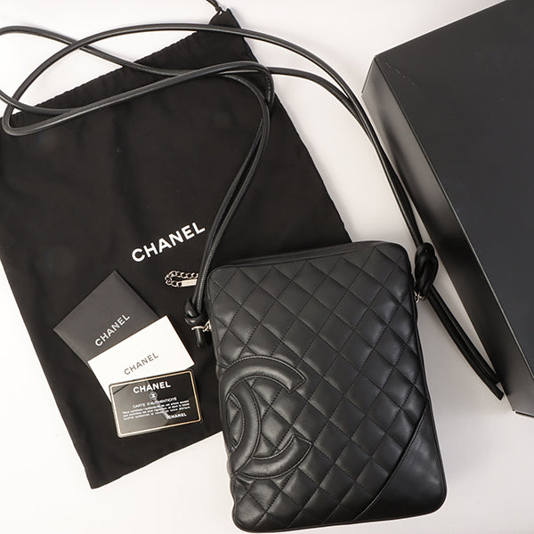 Chanel Around 2005 Made Cambon Shoulder Bag Black