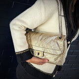 Chanel 2.55 Metallic Leather Drill Flap Bag TWS