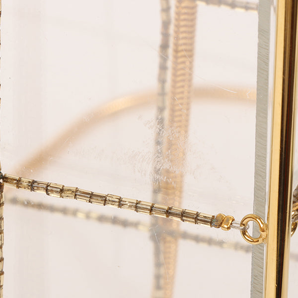 CHANEL Beads Chocolate Bar Logo Charm Chain Shoulder Bag Clear