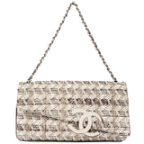 Chanel Around 2005 Made Tweed Cc Mark Plate Chain Shoulder Bag Black/Multi