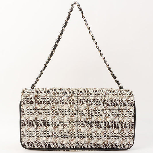Chanel Around 2005 Made Tweed Cc Mark Plate Chain Shoulder Bag Black/Multi