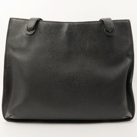 Chanel 1998 Made Caviar Skin Logo Embroidery Tote Bag Black