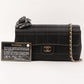 Chanel Around 2003 Made Silk Satin Camellia Chocolate Bar Cc Mar Mini Chain Bag Black