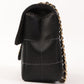 Chanel Around 2003 Made Silk Satin Camellia Chocolate Bar Cc Mar Mini Chain Bag Black