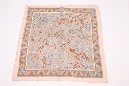 Hermes "Pavement" Gavroche Carre 45 in Pink Silk