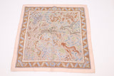 Hermes "Pavement" Gavroche Carre 45 in Pink Silk