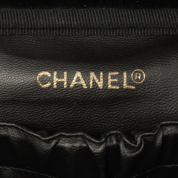 Chanel Around 1997 Made Caviar Skin Cc Mark Stitch Vanity Black