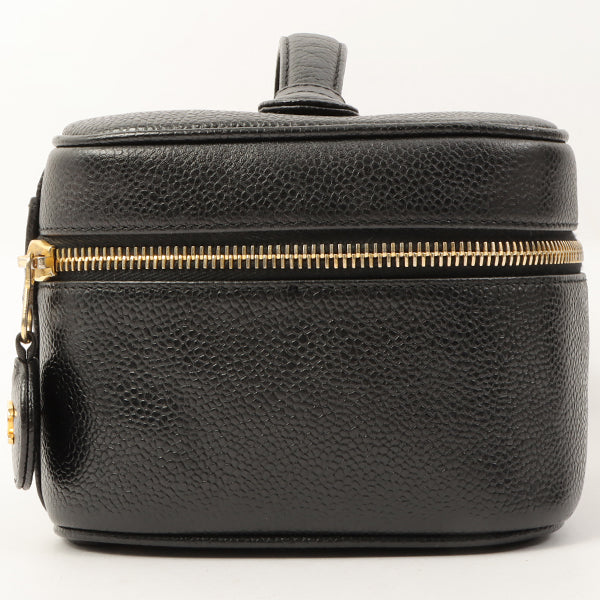Chanel Around 1997 Made Caviar Skin Cc Mark Stitch Vanity Black