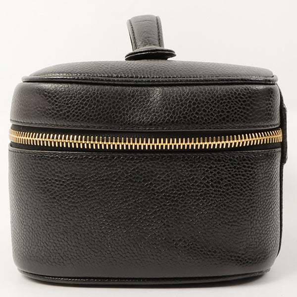 Chanel Around 1997 Made Caviar Skin Cc Mark Stitch Vanity Black