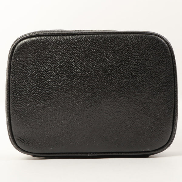 Chanel Around 1997 Made Caviar Skin Cc Mark Stitch Vanity Black