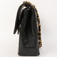 Chanel Around 1990 Made Classic Flap Turn-Lock Chain Bag Black