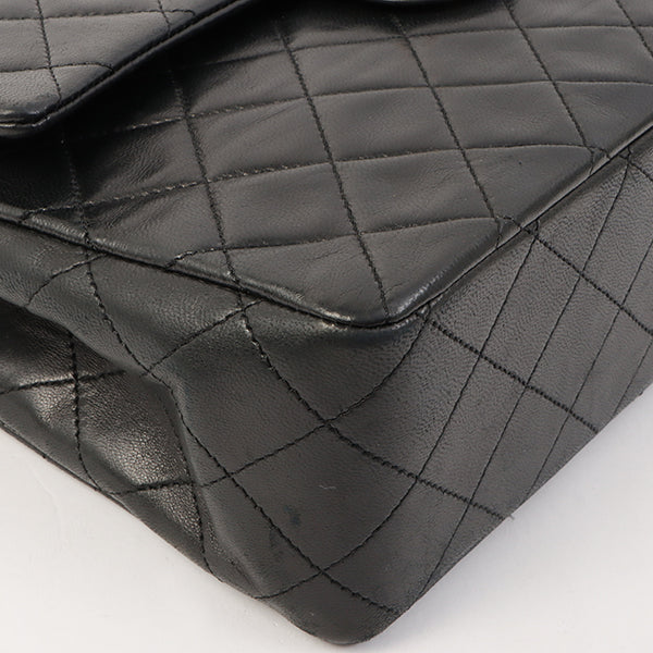 Chanel Around 1990 Made Classic Flap Turn-Lock Chain Bag Black