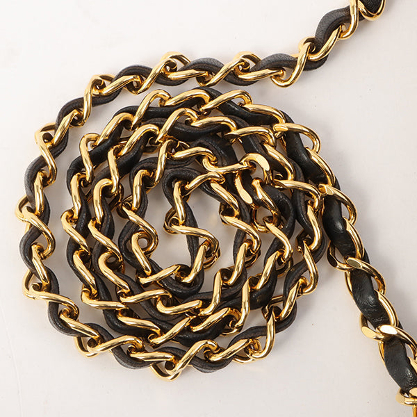 Chanel Around 1990 Made Classic Flap Turn-Lock Chain Bag Black