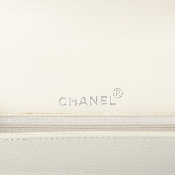 Chanel Around 1996 Made Pvc Turn-Lock Plastic Chain Handbag White