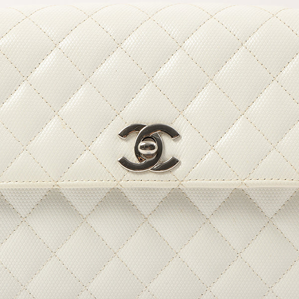 Chanel Around 1996 Made Pvc Turn-Lock Plastic Chain Handbag White