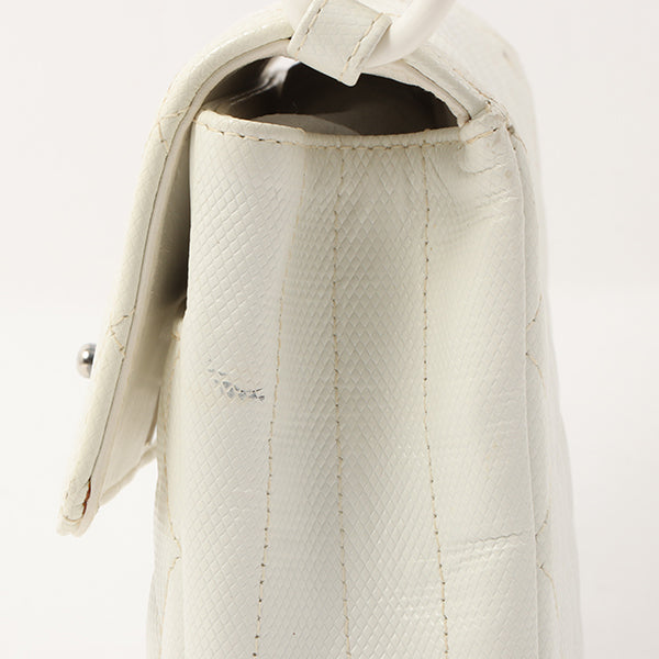 Chanel Around 1996 Made Pvc Turn-Lock Plastic Chain Handbag White