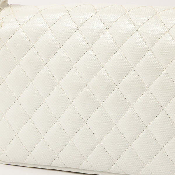Chanel Around 1996 Made Pvc Turn-Lock Plastic Chain Handbag White