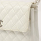 Chanel Around 1996 Made Pvc Turn-Lock Plastic Chain Handbag White