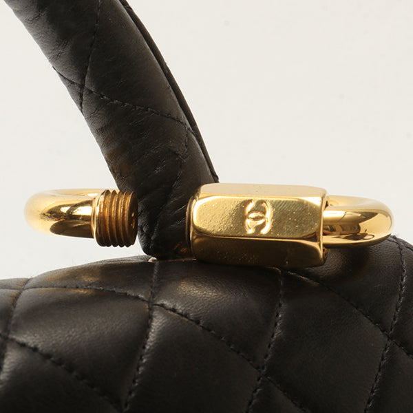 Chanel Around 1992 Made Classic Flap Handbag With Micro Bag Black