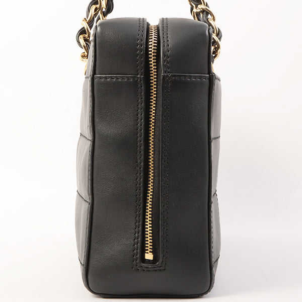 Chanel Around 2001 Made Chocolate Bar Stitch Cc Mark Plate Chain Bag Black