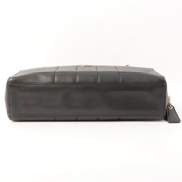 Chanel Around 2001 Made Chocolate Bar Stitch Cc Mark Plate Chain Bag Black