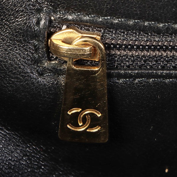 Chanel Around 2001 Made Chocolate Bar Stitch Cc Mark Plate Chain Bag Black