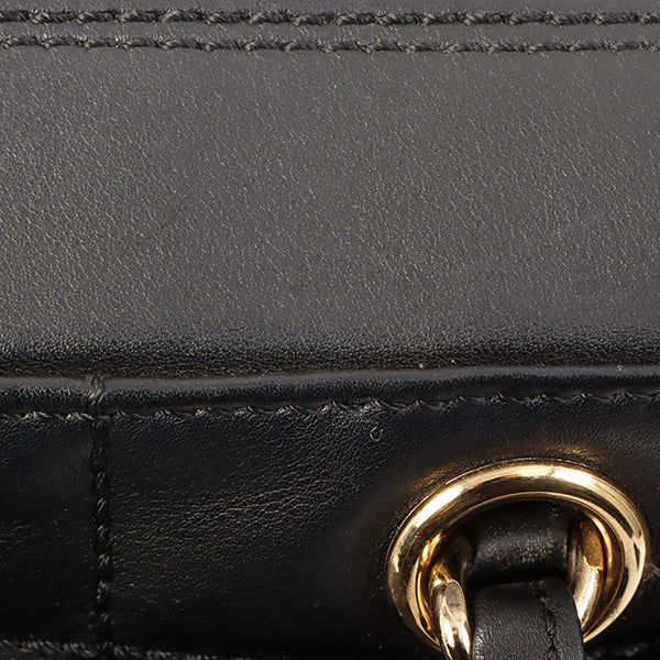Chanel Around 2001 Made Chocolate Bar Stitch Cc Mark Plate Chain Bag Black