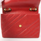Chanel Around 1995 Made Caviar Skin Cc Mark Diagonal Stitch Chain Bag Red