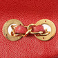 Chanel Around 1995 Made Caviar Skin Cc Mark Diagonal Stitch Chain Bag Red