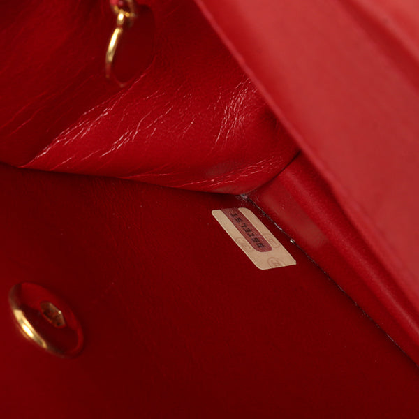 Chanel Around 1991 Made Double Turn-Lock Logo Charm 2Way Bag Red