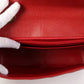CHANEL Around 1995 Made Caviar Skin Cc Mark Diagonal Stitch Chain Bag Red
