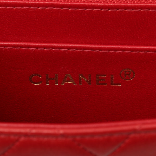 Chanel Around 1991 Made Double Turn-Lock Logo Charm 2Way Bag Red