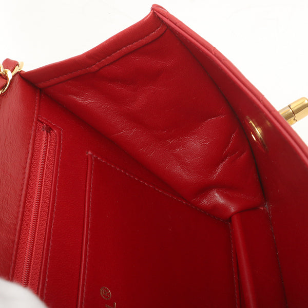 Chanel Around 1991 Made Double Turn-Lock Logo Charm 2Way Bag Red