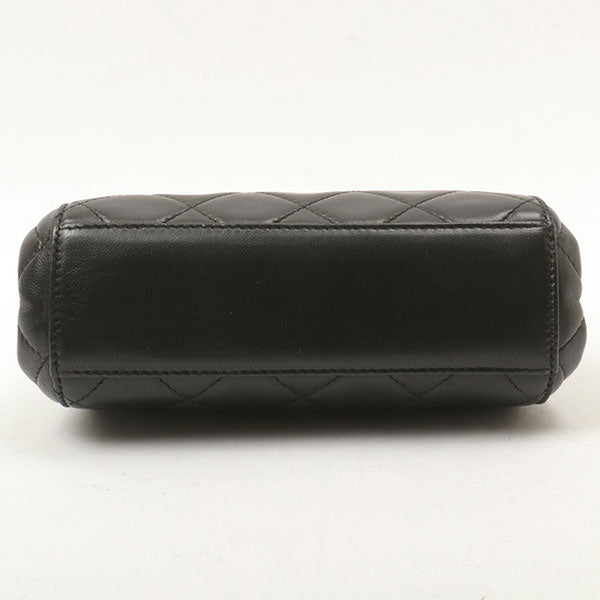 Chanel Around 1998 Made Logo Metal Clasp Handbag Black