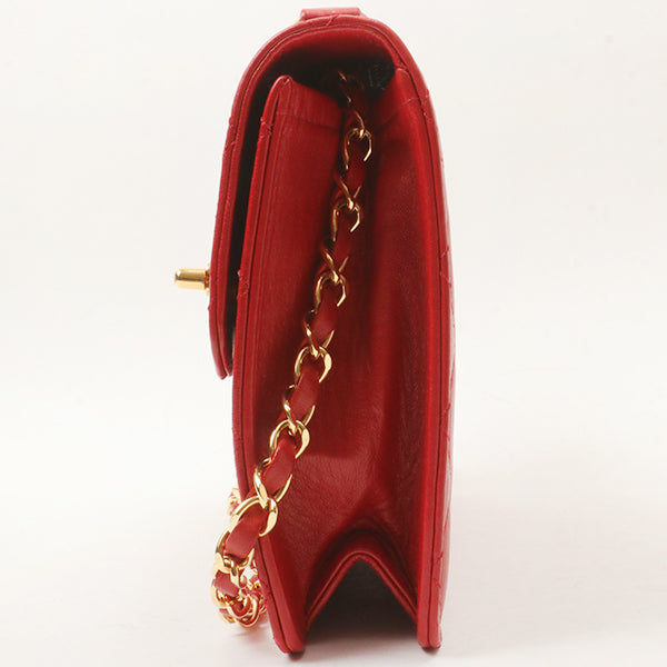 Chanel Around 1991 Made Double Turn-Lock Logo Charm 2Way Bag Red