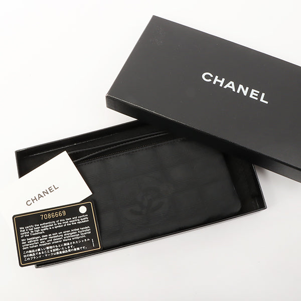 Chanel 2002 Made New Travel Line Nylon Coco Mark Pouch Black
