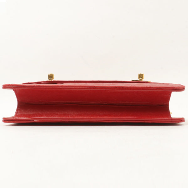 Chanel Around 1991 Made Double Turn-Lock Logo Charm 2Way Bag Red