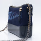 CHANEL Navy Paris Hamburg Felt Gabrielle Hobo Embroidered Wool and Calfskin