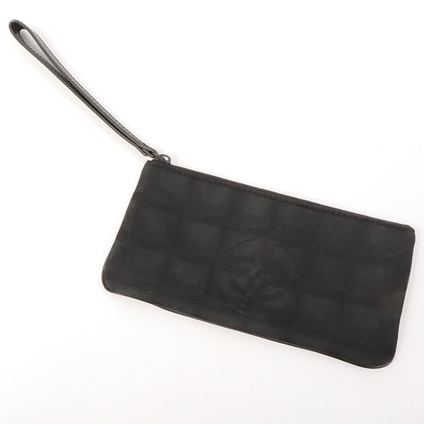 Chanel 2002 Made New Travel Line Nylon Coco Mark Pouch Black