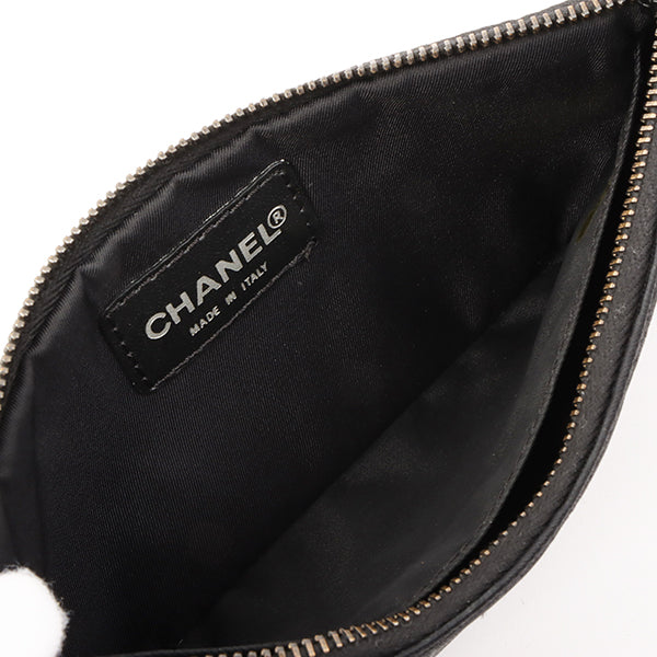 Chanel 2002 Made New Travel Line Nylon Coco Mark Pouch Black