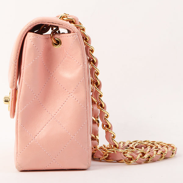 Chanel Around 2003 Made Classic Flap Chain Bag Mini Pink