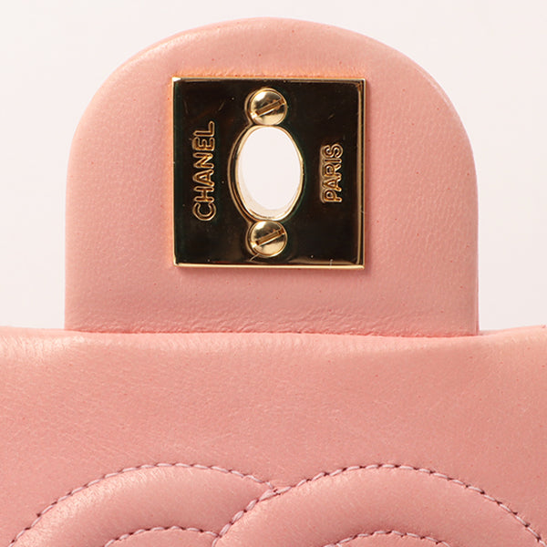 Chanel Around 2003 Made Classic Flap Chain Bag Mini Pink
