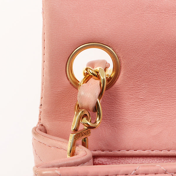 Chanel Around 2003 Made Classic Flap Chain Bag Mini Pink