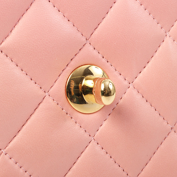 Chanel Around 2003 Made Classic Flap Chain Bag Mini Pink