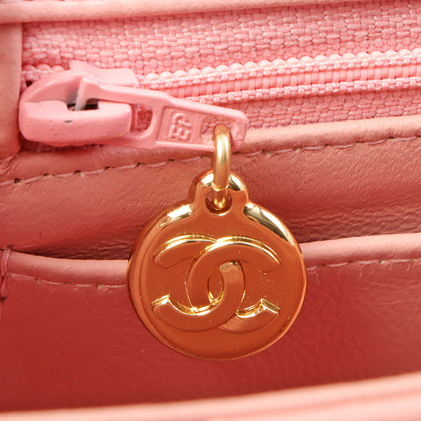 Chanel Around 2003 Made Classic Flap Chain Bag Mini Pink